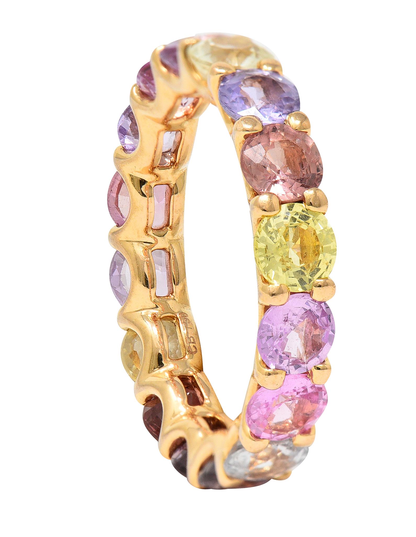 Bucherer 4,00 Karat Fancy Colored Saphir 18 Karat Roségold Pastello Regenbogen für Damen oder Herren