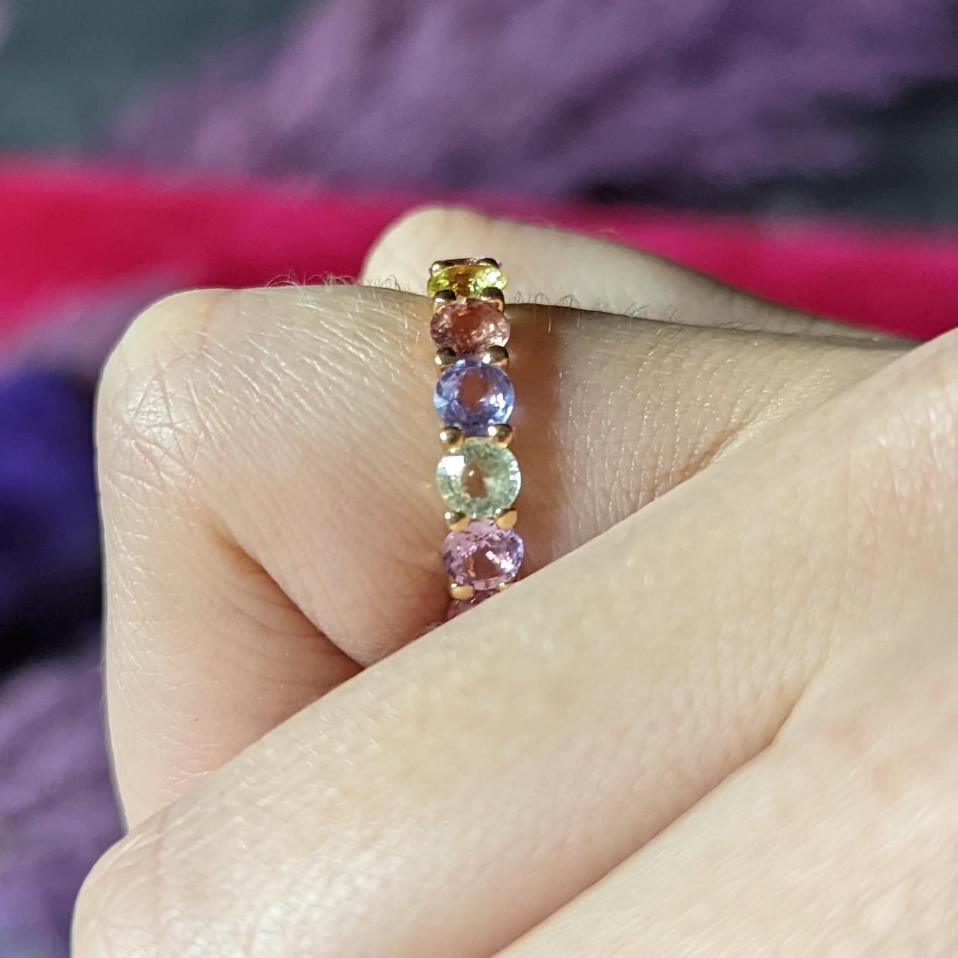 Bucherer 4,00 Karat Fancy Colored Saphir 18 Karat Roségold Pastello Regenbogen 2