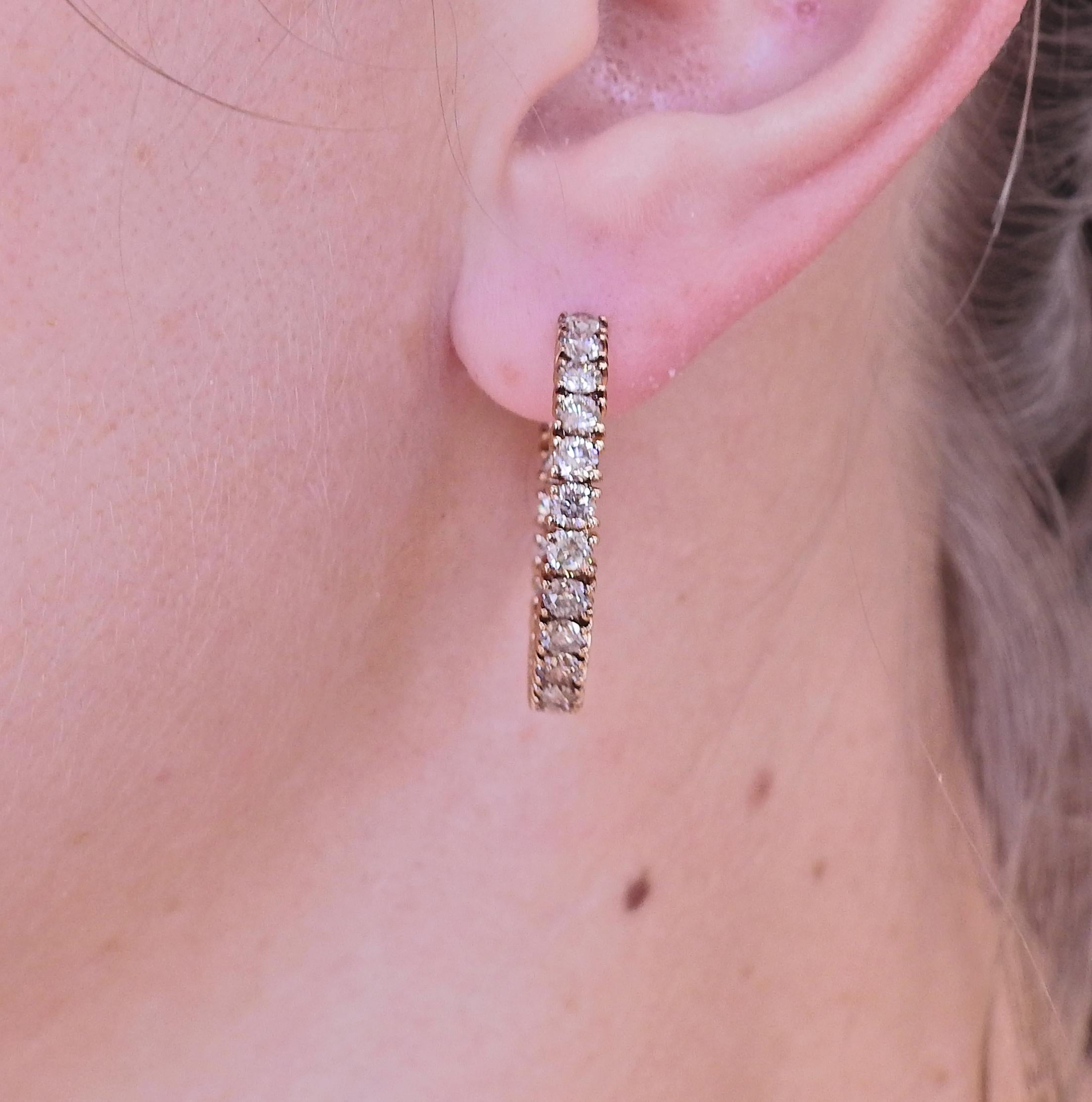 Women's Bucherer 4.12ctw Fancy Diamond Hoop Earrings