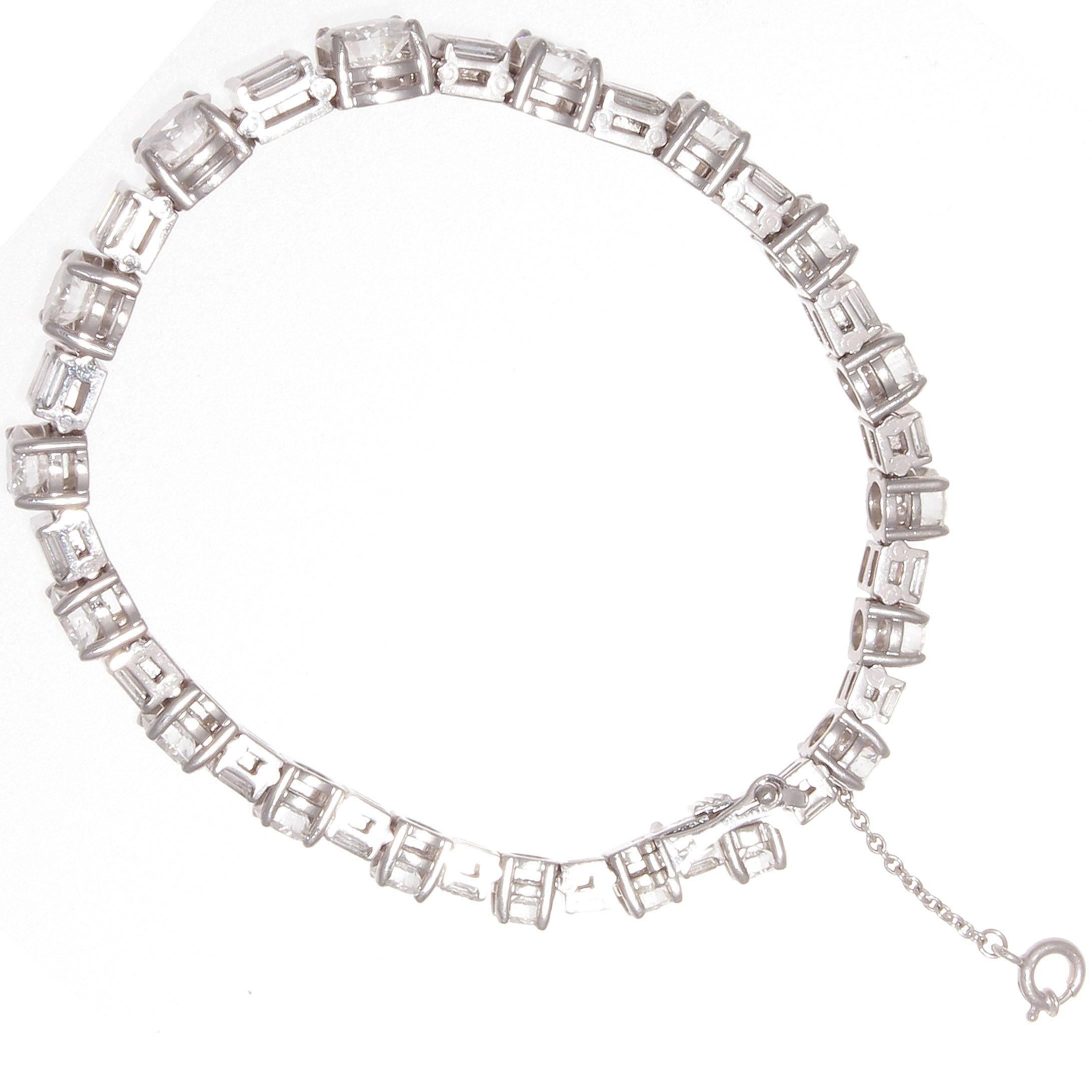Art Deco Bucherer Approximately 10 Carat Diamond Platinum Bracelet