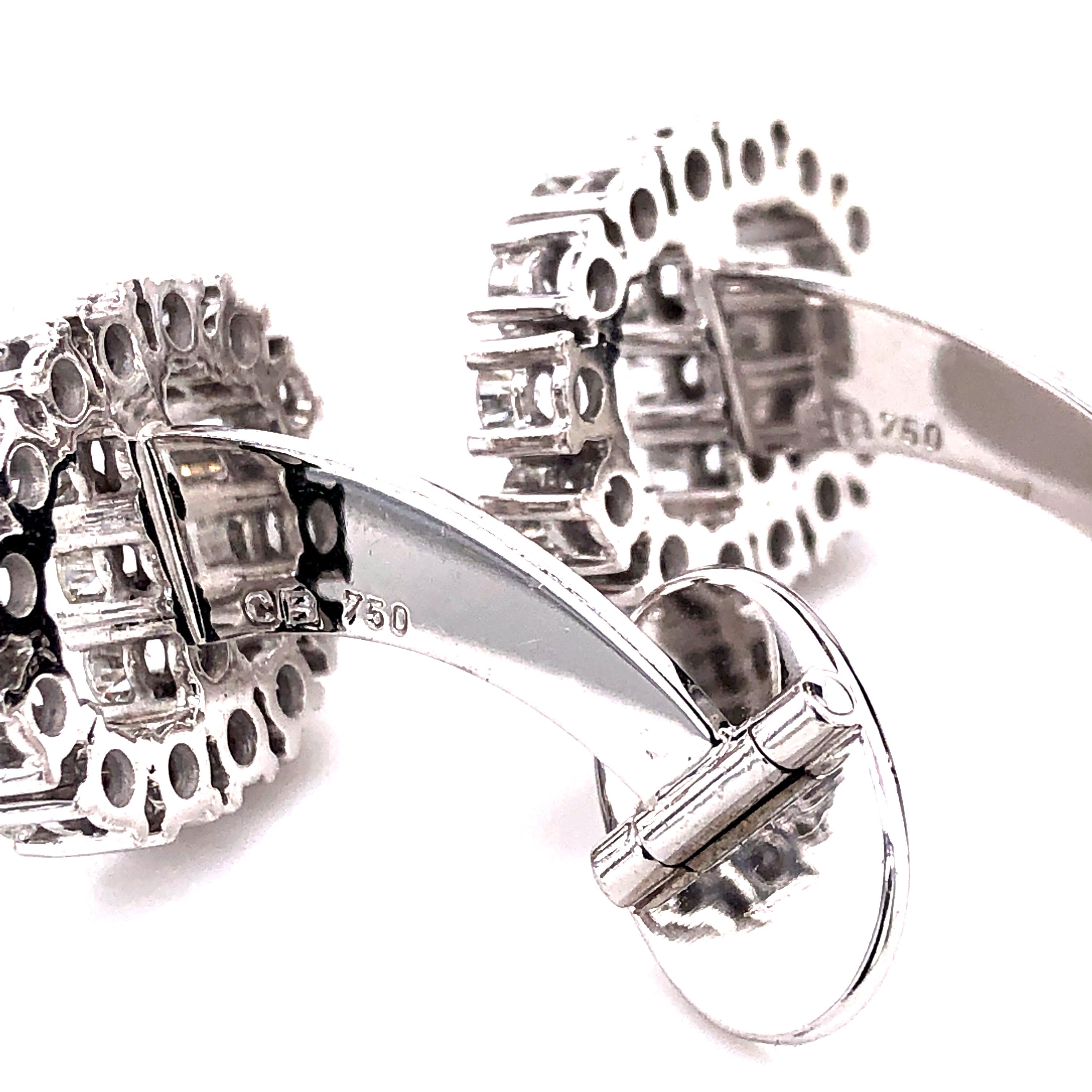 Bucherer Cufflinks in White Gold 18 Karat with Diamonds For Sale 2