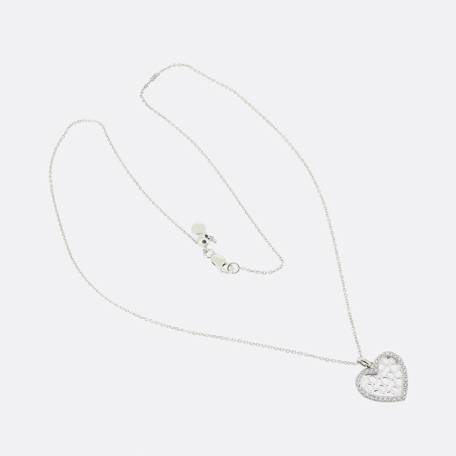 Brilliant Cut Bucherer Diamond Heart Necklace For Sale