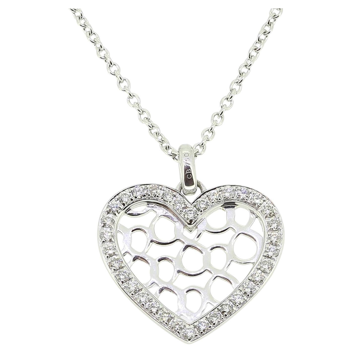 Bucherer Diamond Heart Necklace For Sale