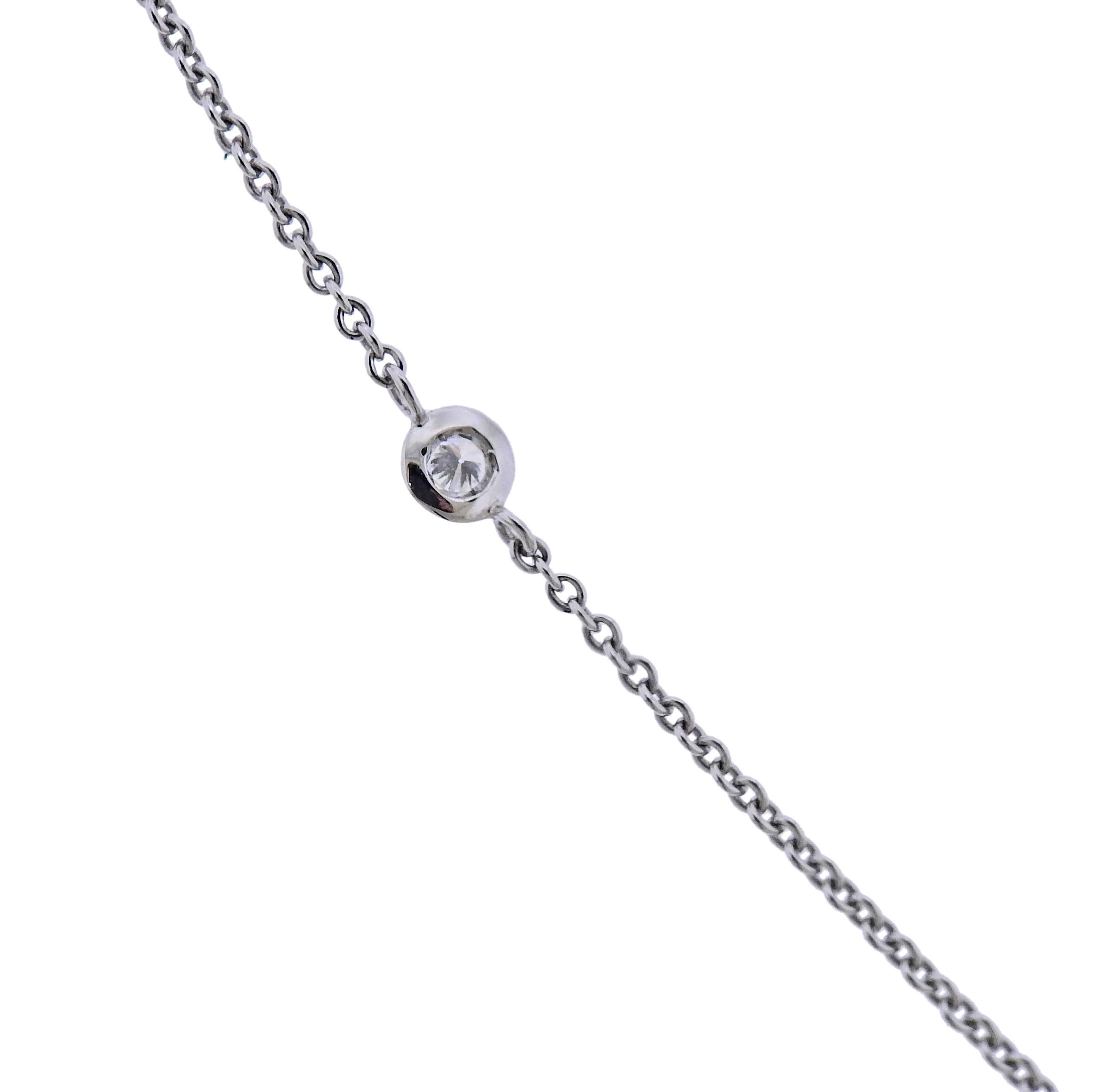 Bucherer Diamond Teardrop Pendant Necklace In New Condition For Sale In Lambertville, NJ