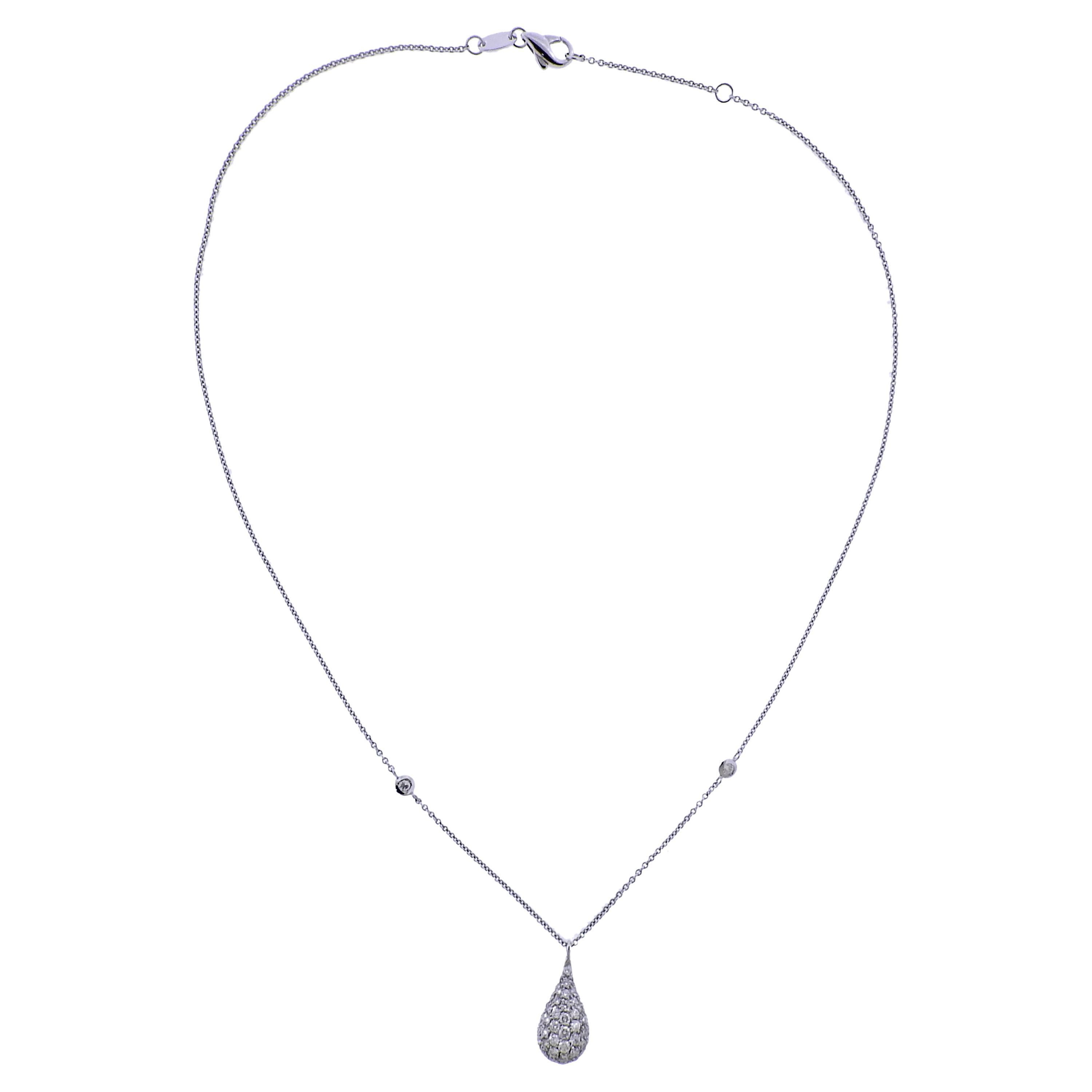 Bucherer Diamond Teardrop Pendant Necklace For Sale