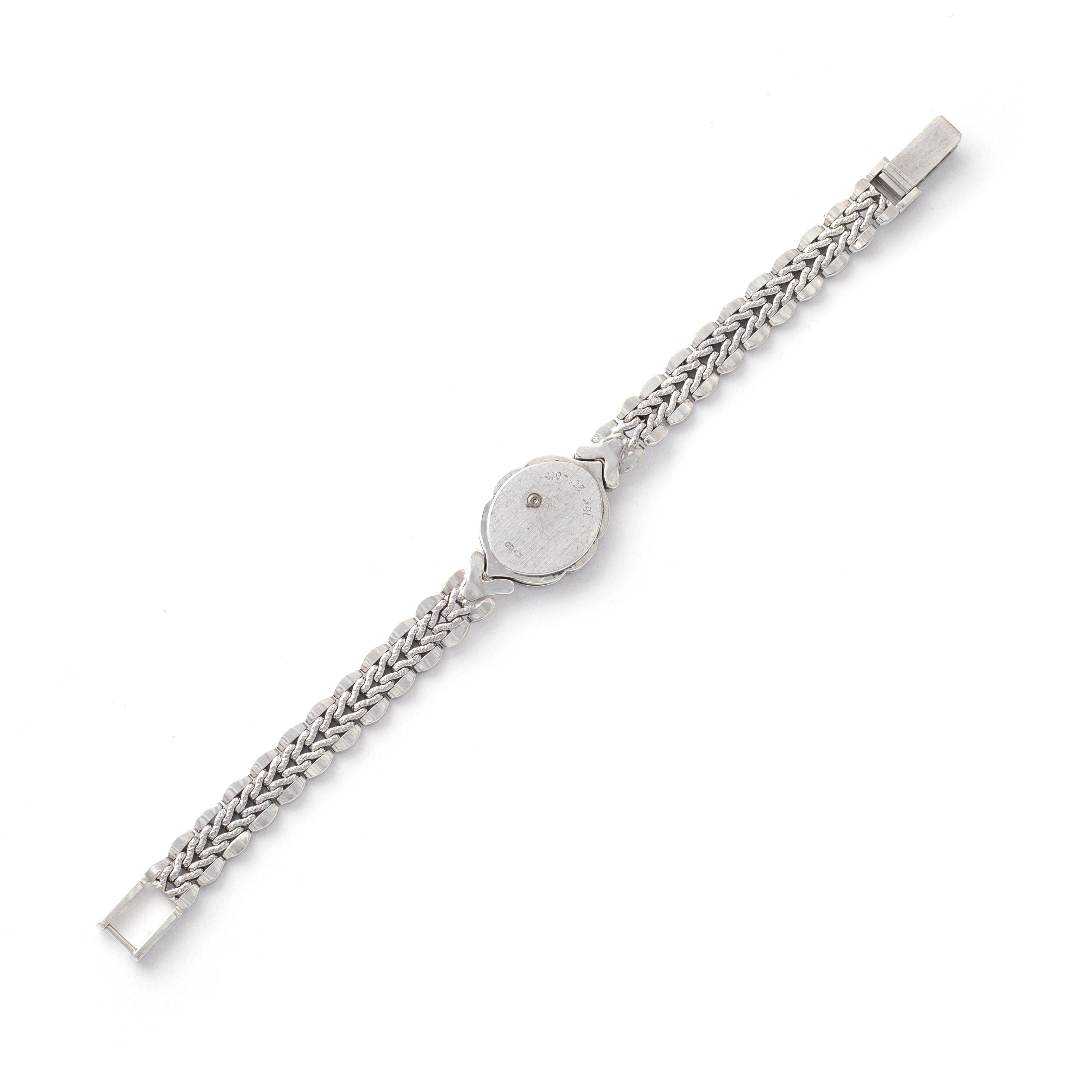 Bucherer Montre-bracelet en or blanc 18 carats avec diamants Excellent état - En vente à Geneva, CH