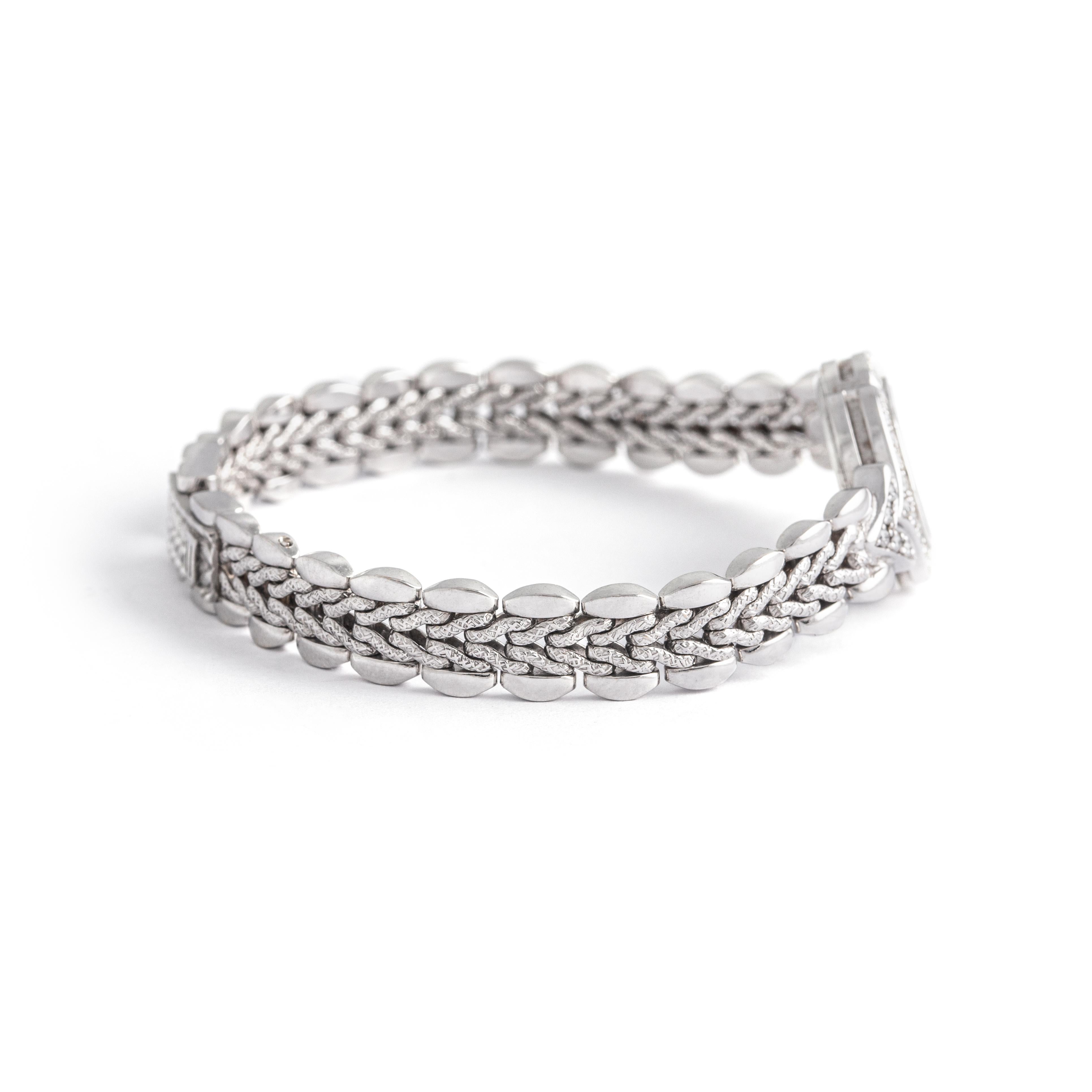 Bucherer Montre-bracelet en or blanc 18 carats avec diamants Unisexe en vente