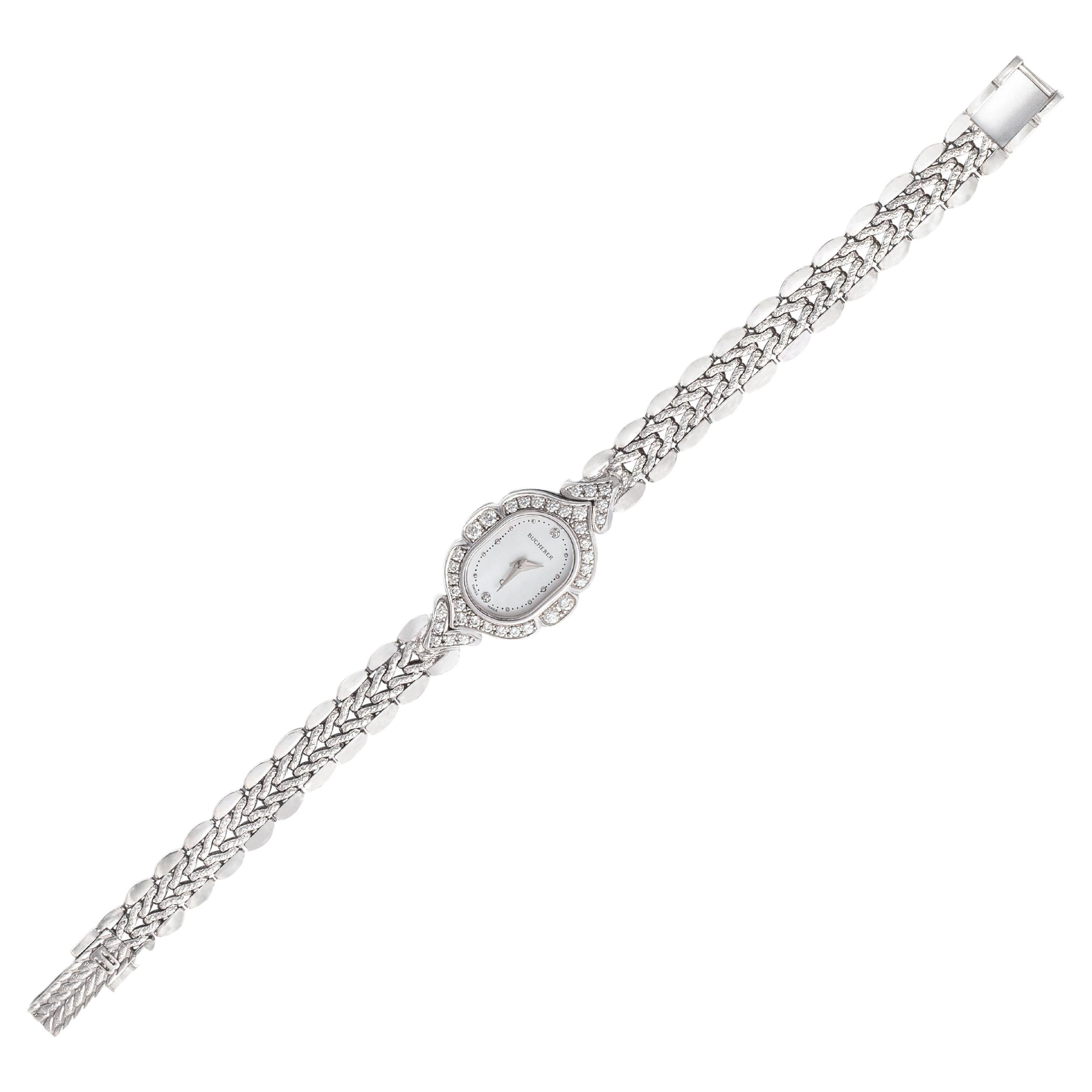 Bucherer Diamond White Gold 18K Wristwatch