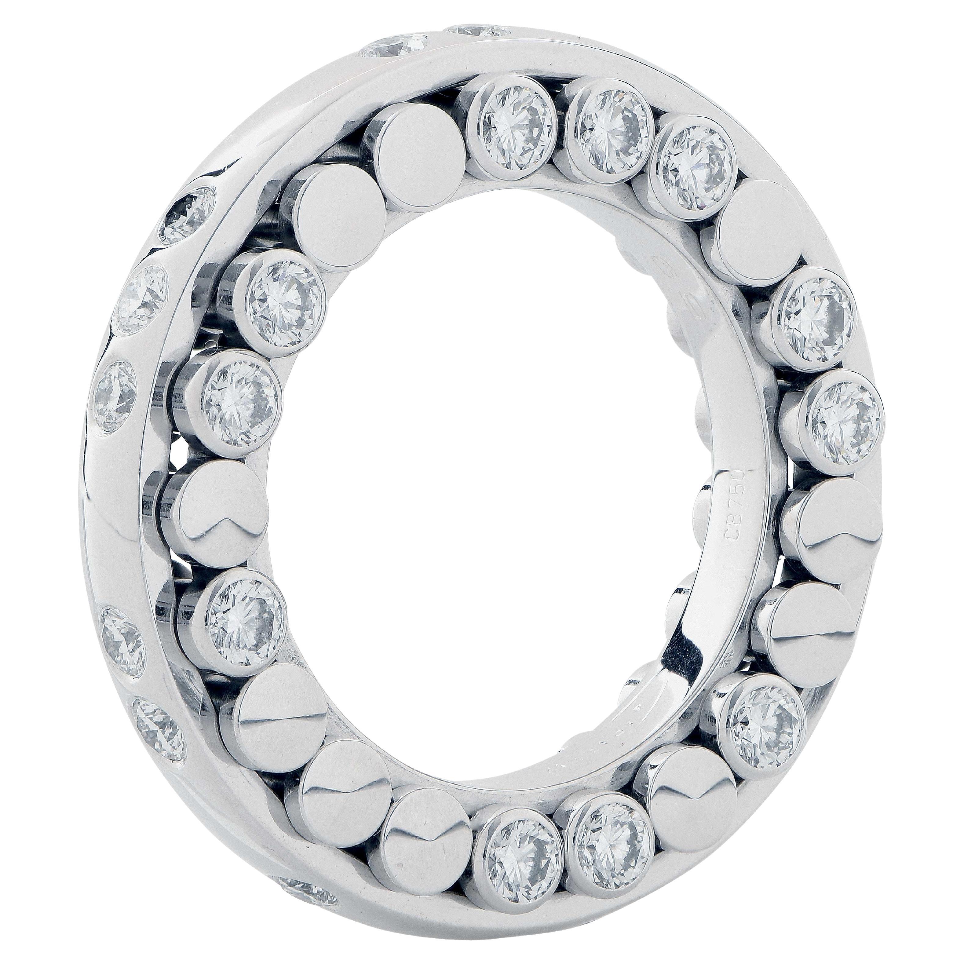 Bucherer Dizzler Diamond Spinning Ring in 18 Karat White Gold
