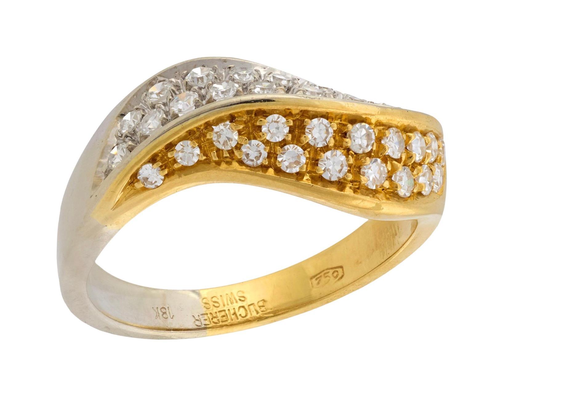 BUCHERER Anillo de diamantes en metal mixto 18k en venta 1
