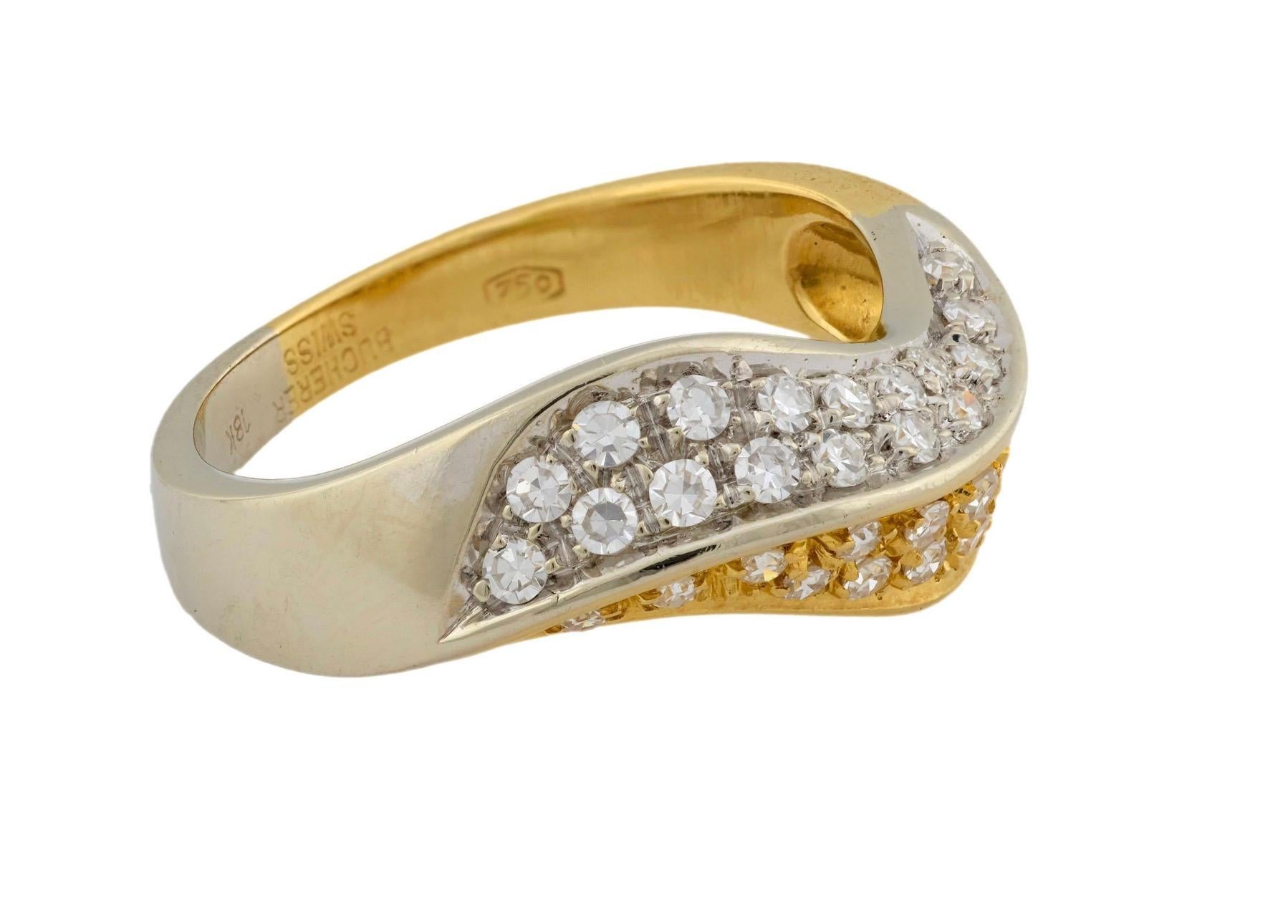 BUCHERER Anillo de diamantes en metal mixto 18k en venta 2