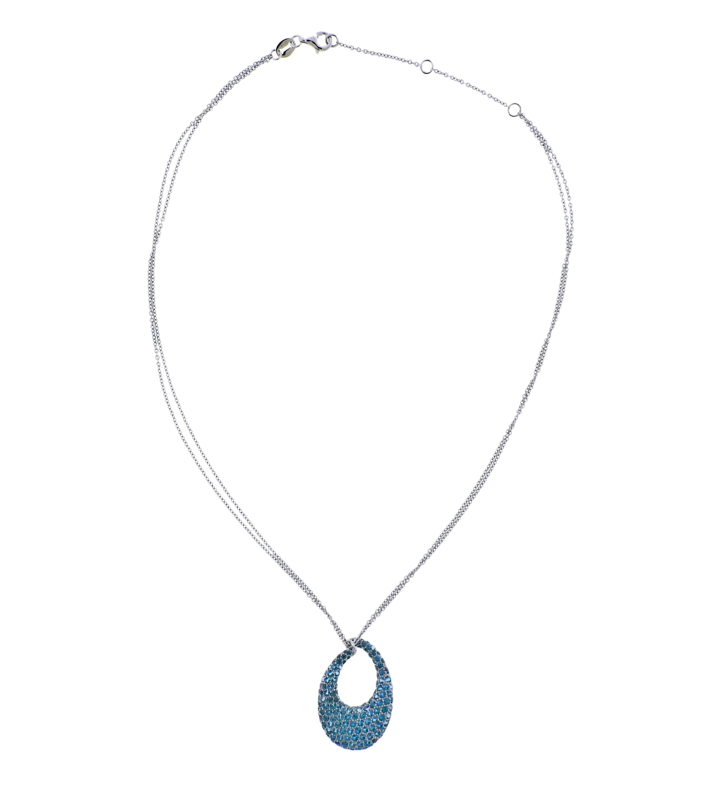 Brand new with tag Bucherer pendant necklace, with 3.33ctw blue topaz. Retail $3190. Comes with box.  Necklace is 17