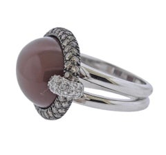Bucherer Gold Diamond Moonstone Cocktail Ring