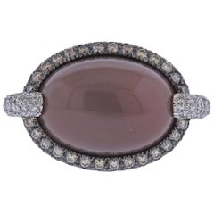 Bucherer Gold Diamond Moonstone Cocktail Ring Bucherer Gold Diamond Moonstone Cocktail Ring