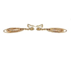 Bucherer Tropfenohrringe aus Gold mit Diamanten und orangefarbenem Saphiren