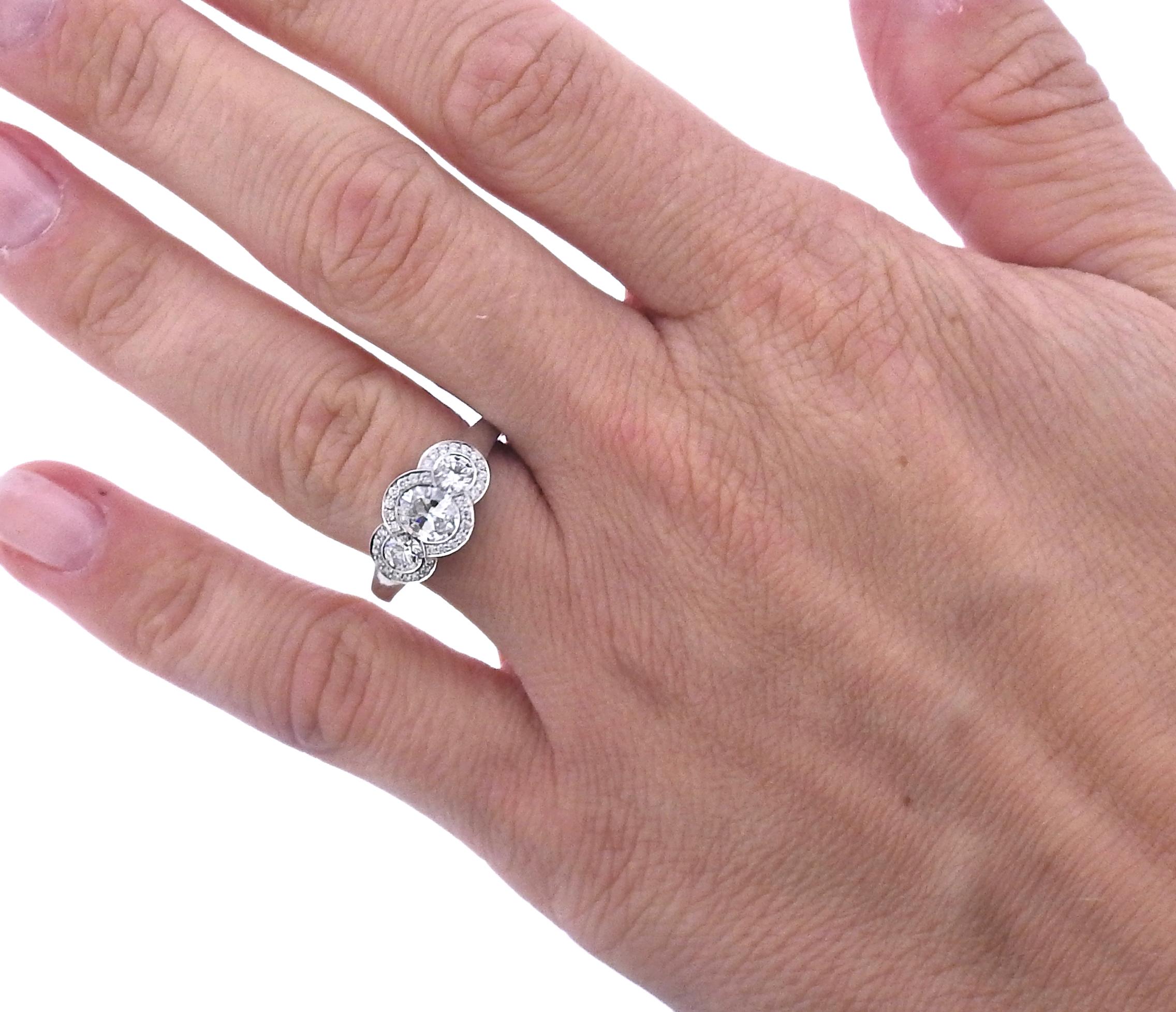 Oval Cut Bucherer Gold Diamond Ring For Sale