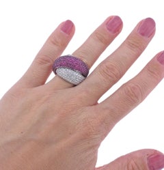 Bucherer Gold Diamond Ruby Crossover Ring