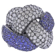 Kuppelring vonerer aus Gold mit Diamant und Saphir