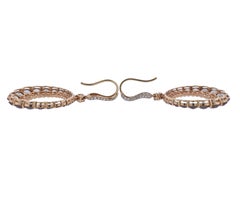 Bucherer Gold Diamond Smoky Quartz Circle Drop Earrings
