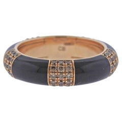 Bucherer Gold Fancy Brown Diamond Enamel Band Ring