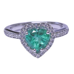 Bucherer Gold Heart Emerald Diamond Ring