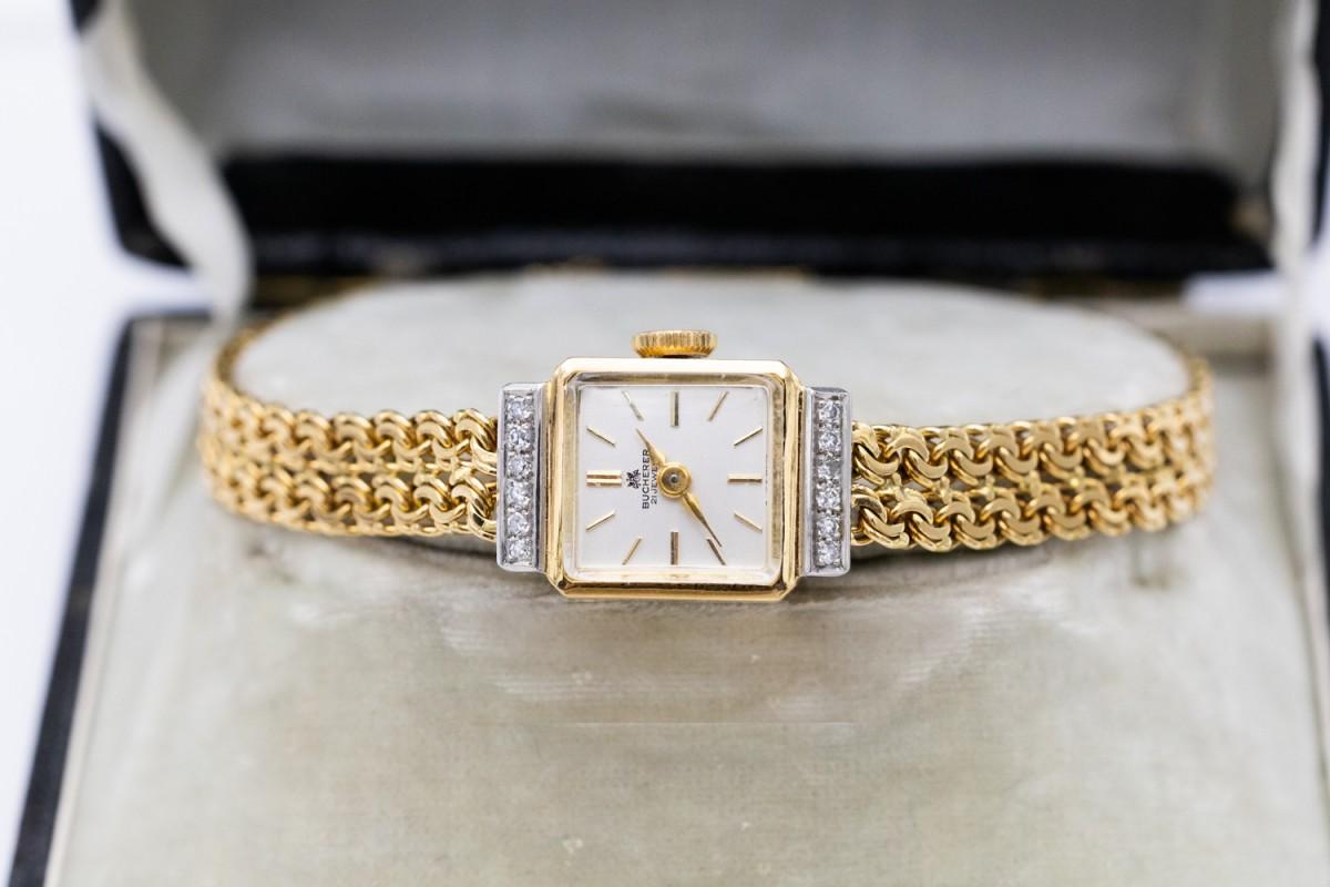 Women's or Men's BUCHERER gold ladies watch with diamonds