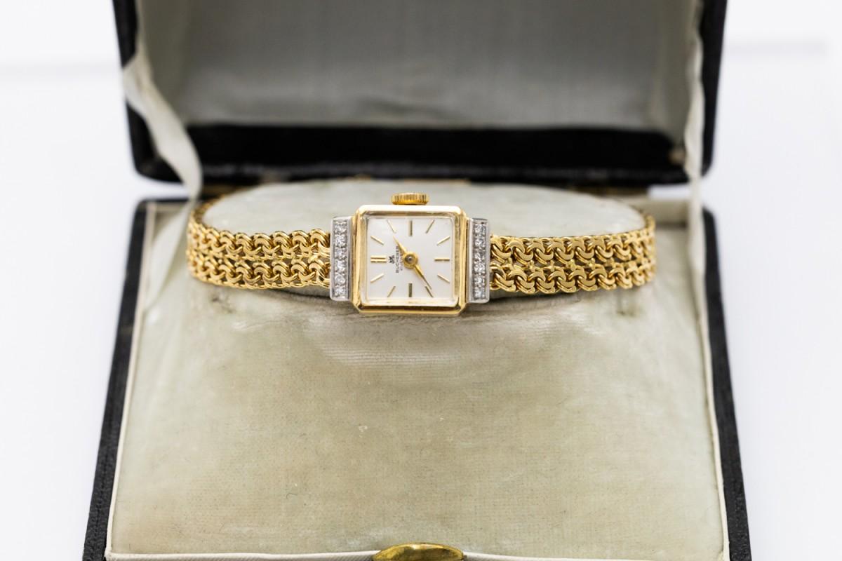 BUCHERER gold ladies watch with diamonds 1