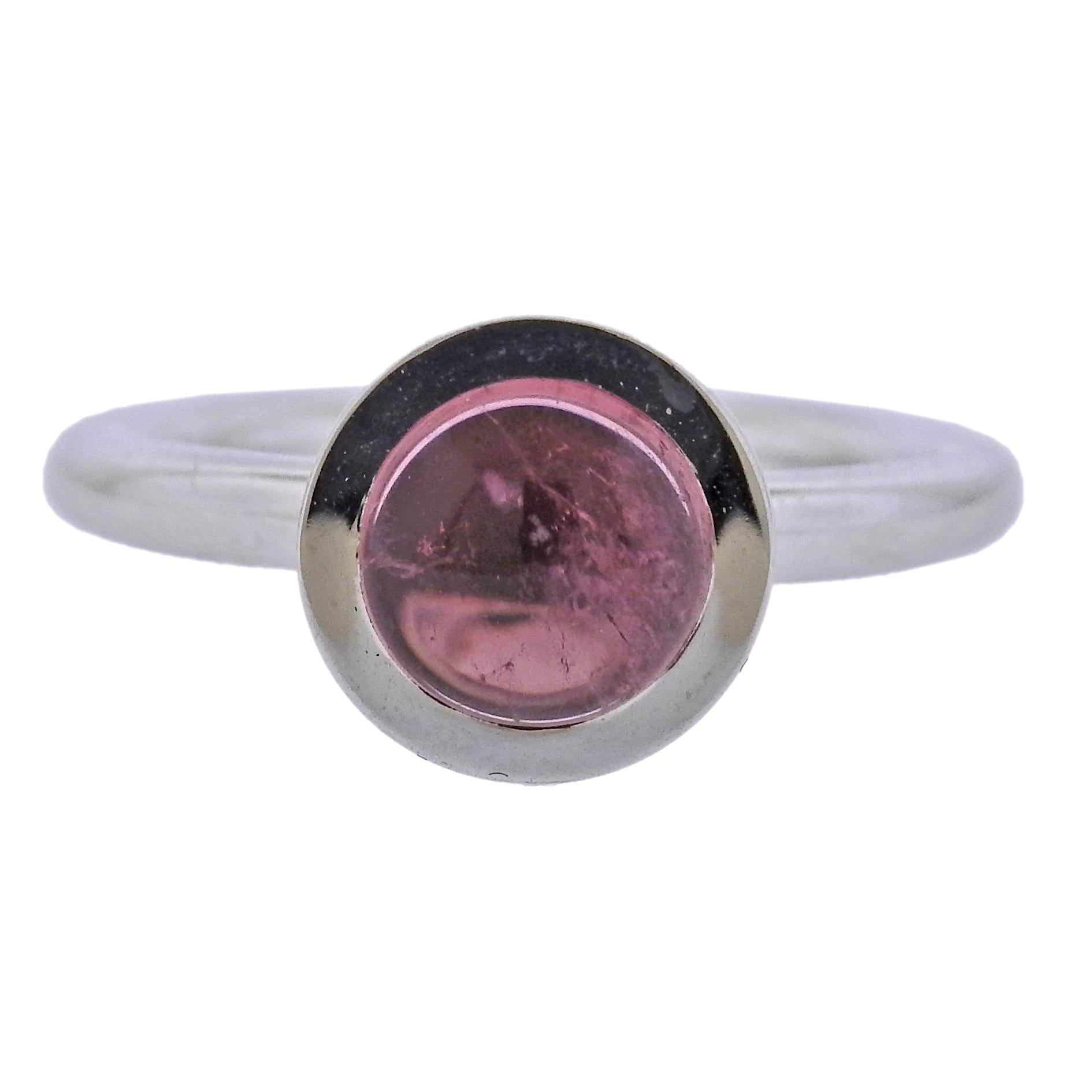 Bucherer Gold Pink Tourmaline Ring For Sale