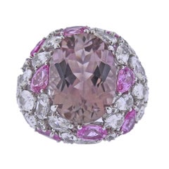 Bucherer Gold Pink Tourmaline Sapphire Cocktail Ring