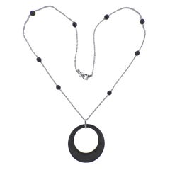 Bucherer Gold Wood Pendant Necklace