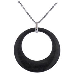 Bucherer Gold Wood Pendant Necklace