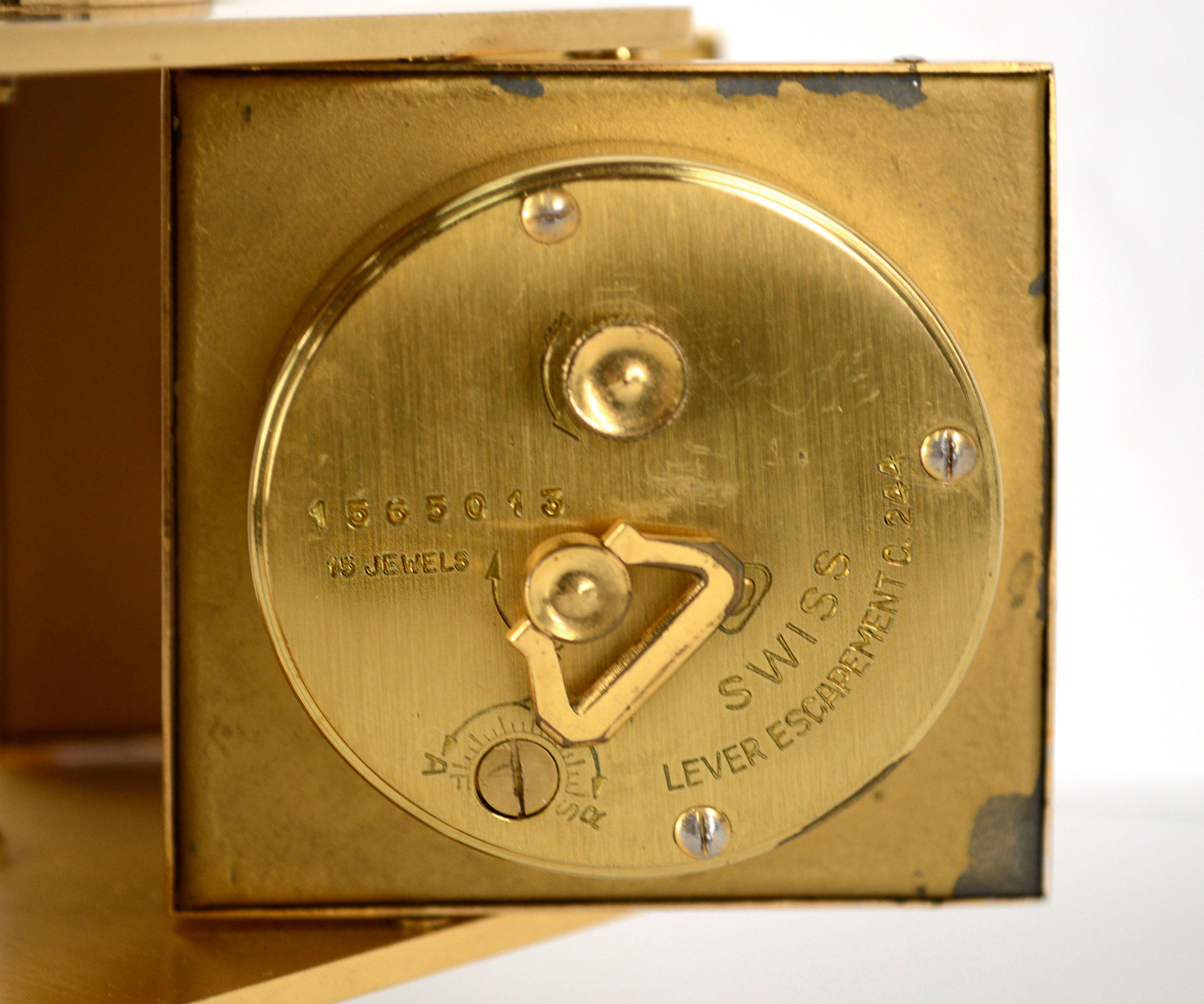 20th Century Bucherer Weather Station Desk 15 Jewel Clock, Barometer, Hygrometer, Thermometer