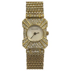 Bucherer Ladies Yellow Gold and Diamond Pave Wrist Watch