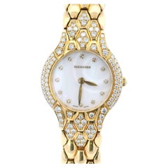 Bucherer Medea 18K Yellow Gold MOP Diamond Dial & Bezel Ladies Watch