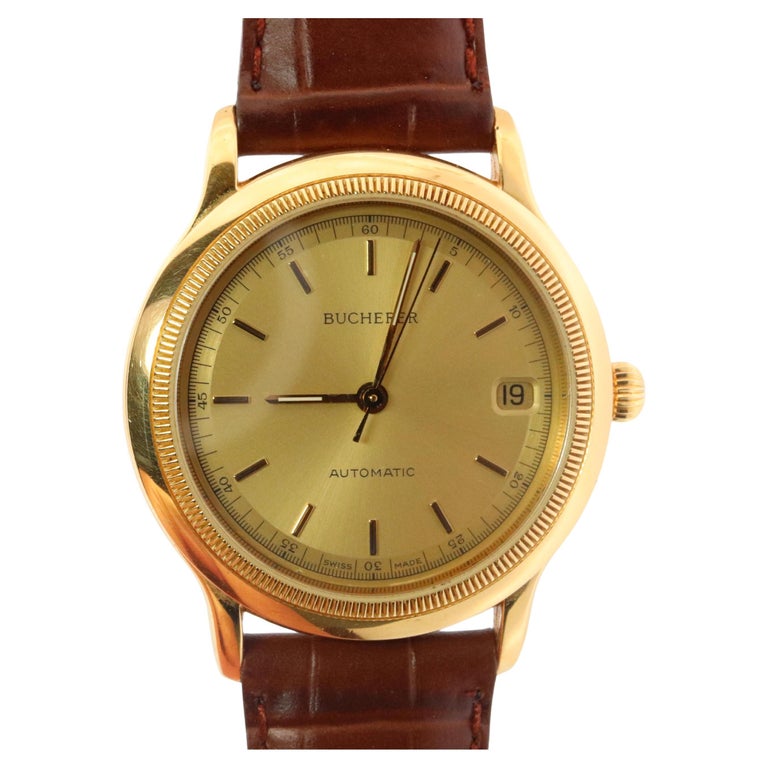 Bucherer Rare Vintage Automatic Watch Gold Plated Case Stainless Dial New Strap Bucherer Vintage Automatic Watch - Etsy main image 4