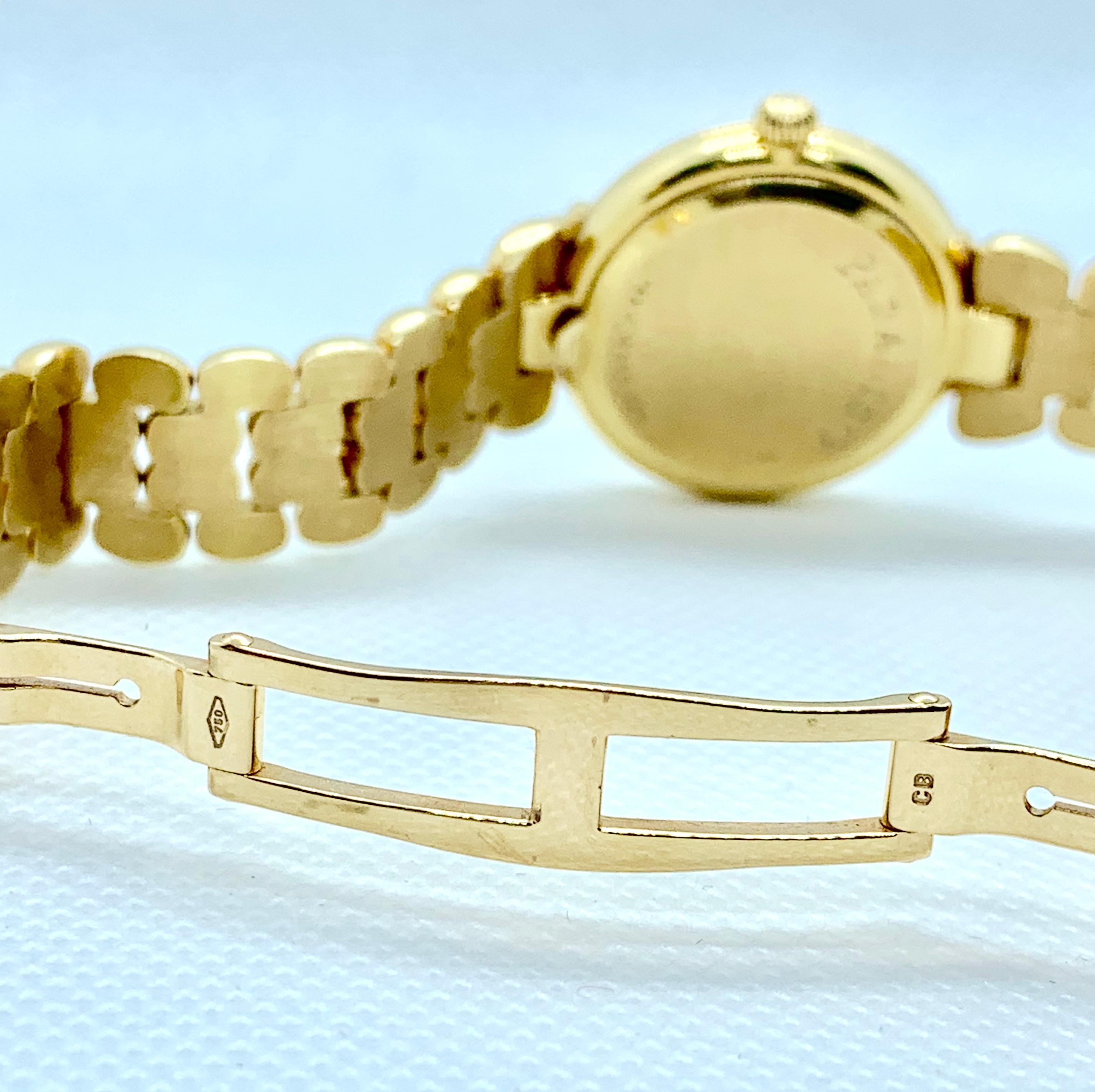Contemporain Bucherer Montre pour femme Paradiso en or jaune 18 carats, diamants et saphirs en vente