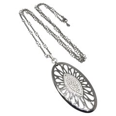 Bucherer Pave Diamond Pendant Necklace in 18k Black Rhodium Gold