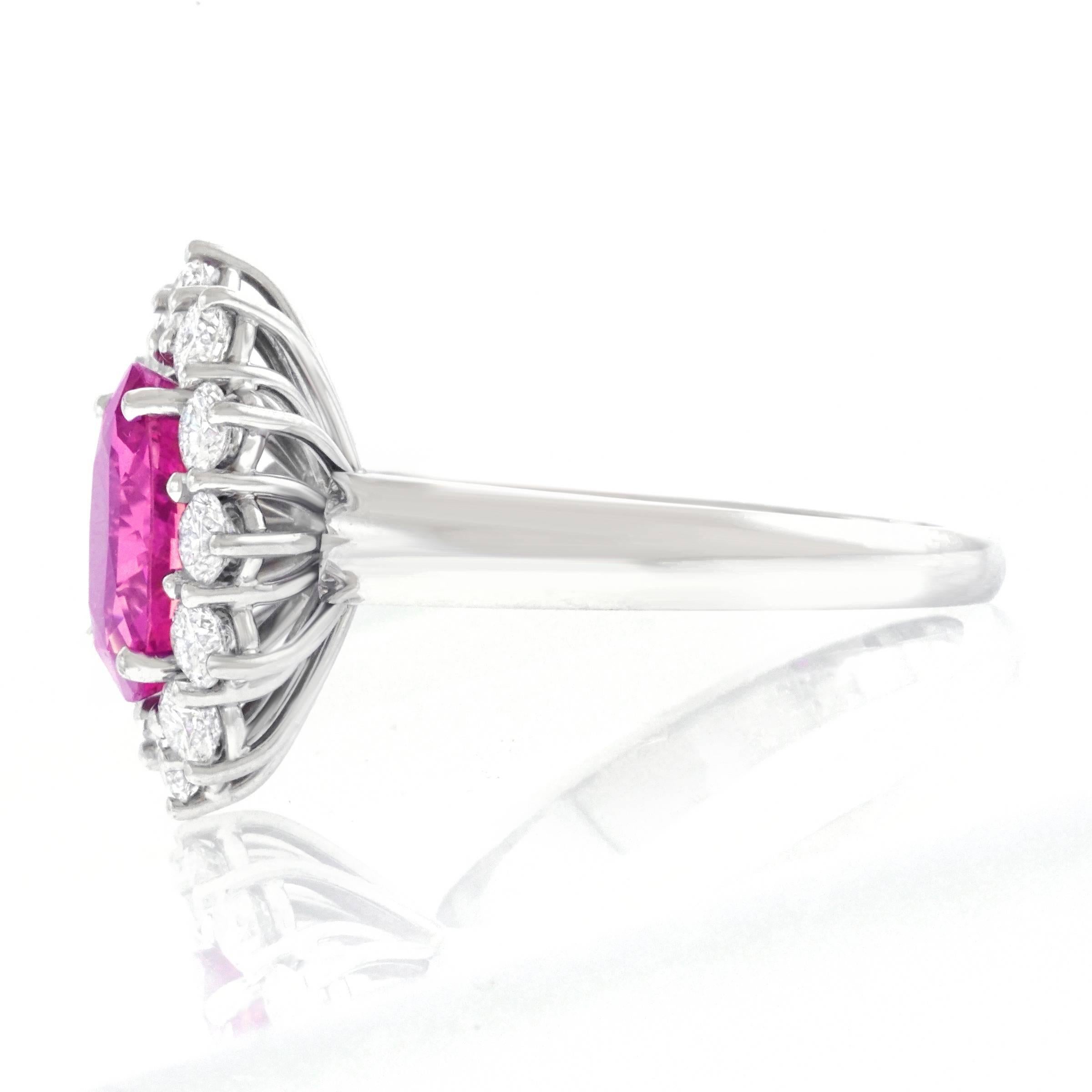 Bucherer Pink Sapphire and Diamond Set Gold Ring 3