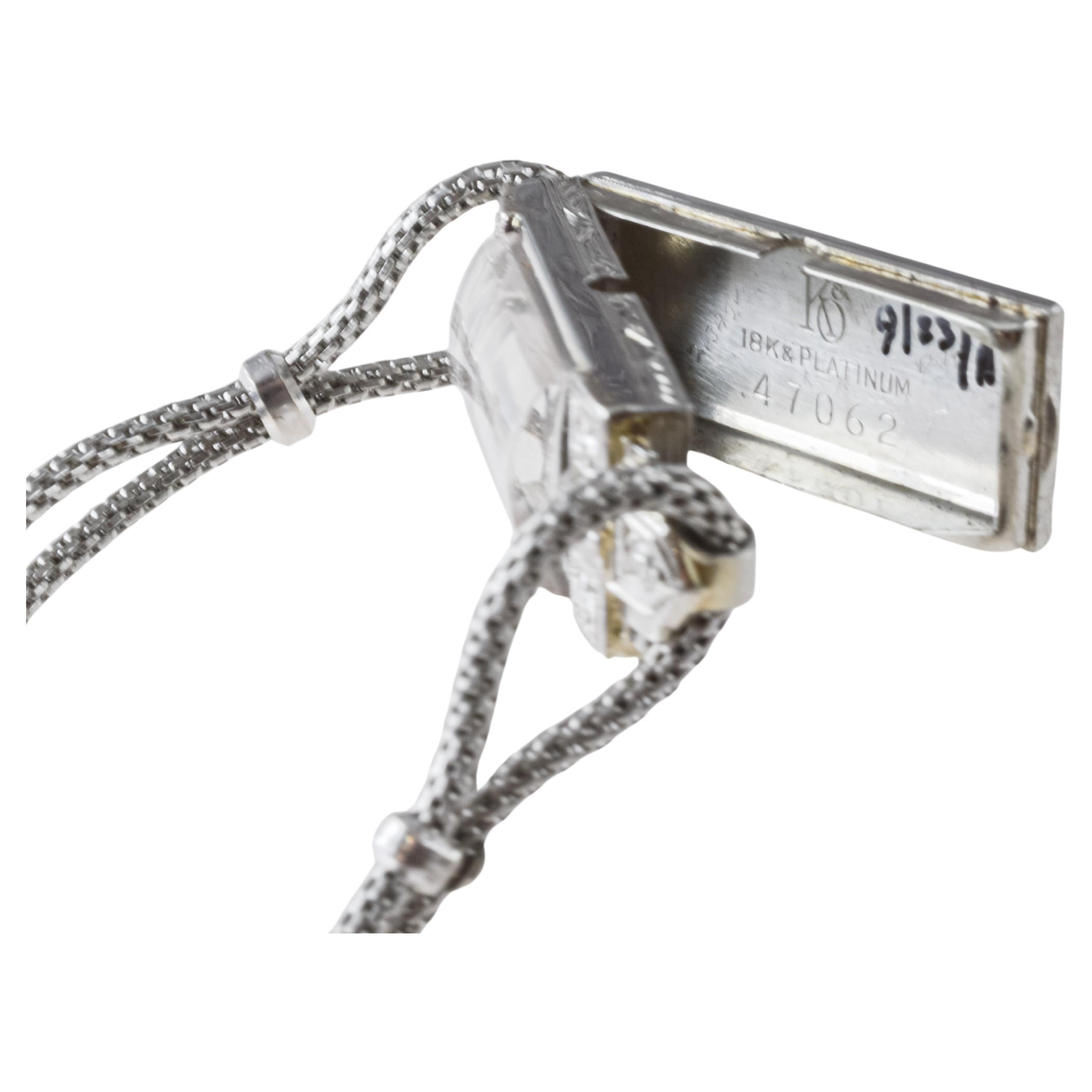Bucherer Platin & 18Kt. Gold-Damenuhr im Damenkleid-Stil 1940er Jahre im Angebot 4