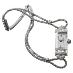 Bucherer Platin & 18Kt. Gold-Damenuhr im Damenkleid-Stil 1940er Jahre
