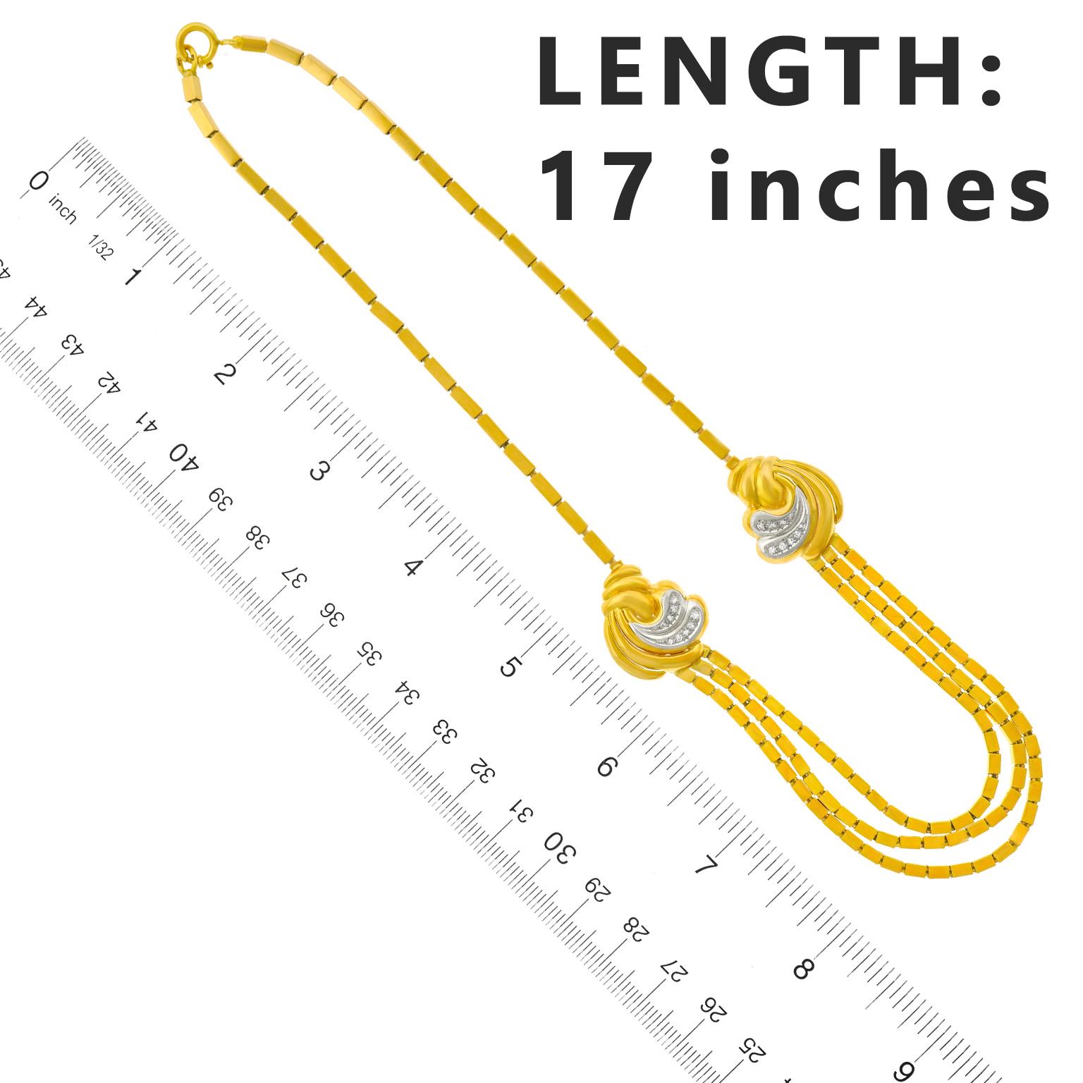 Bucherer Retro Vierziger Jahre Gold Halskette (Rundschliff)