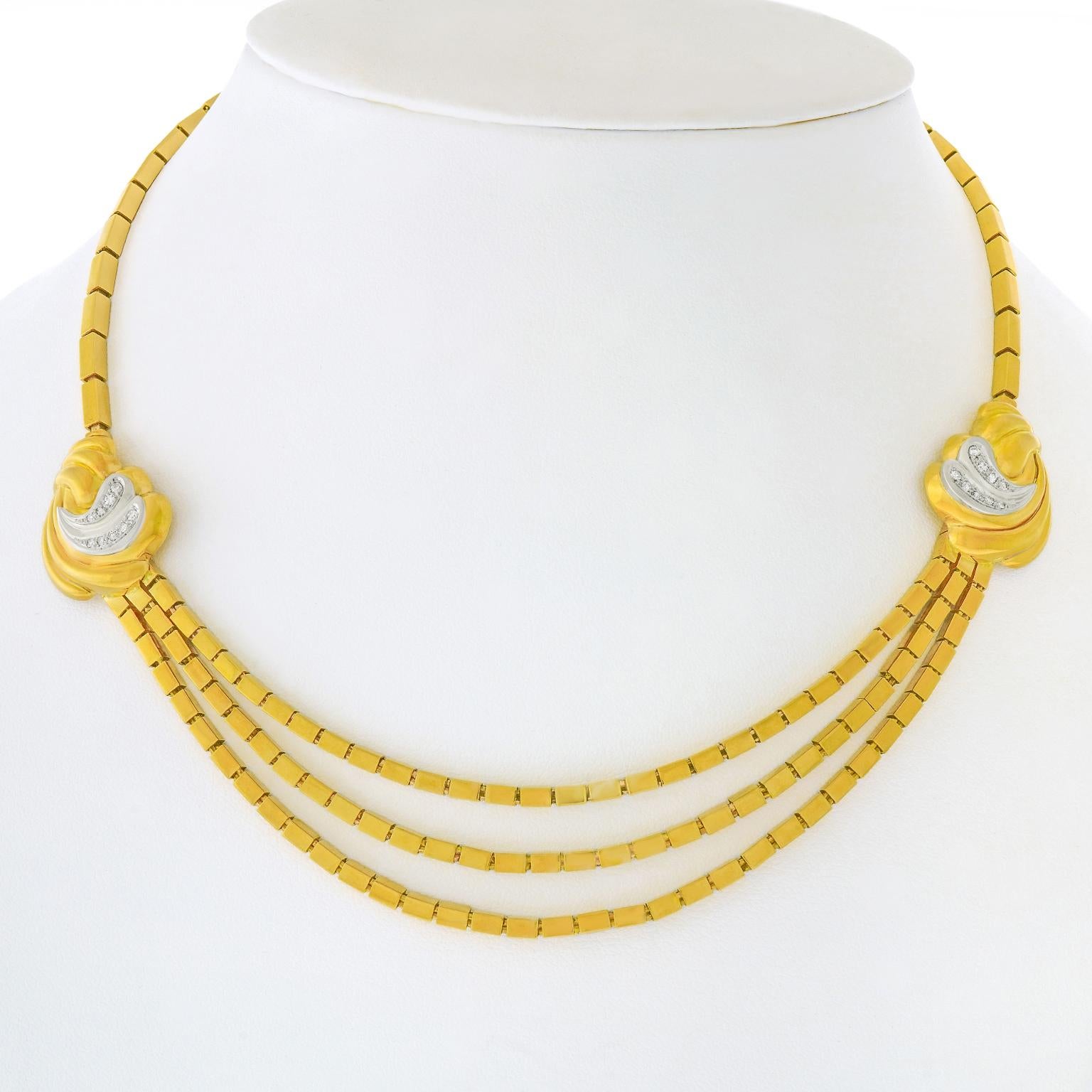 Bucherer Retro Forties Gold Necklace For Sale 3