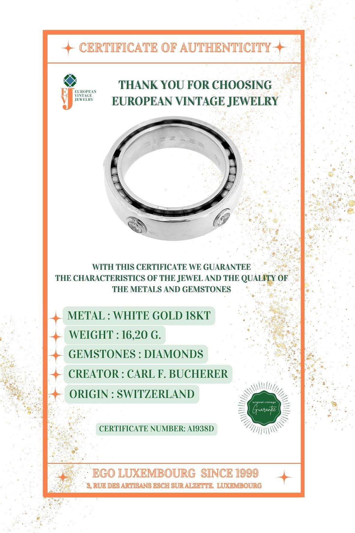 Bucherer Ring Dizzler Collection 18 karat White Gold with Diamonds  In Good Condition For Sale In Esch sur Alzette, Esch-sur-Alzette