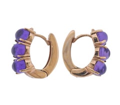 Bucherer Rose Gold Amethyst Earrings