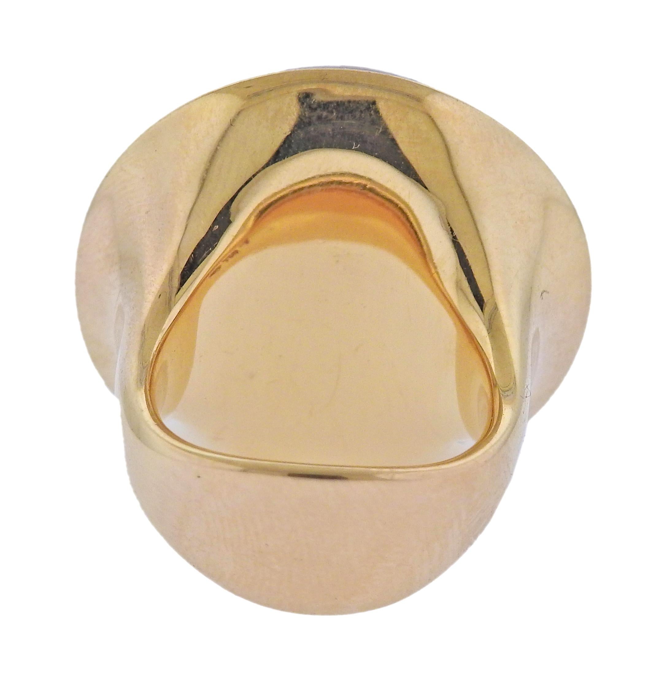 Round Cut Bucherer Rose Gold Rutilated Quartz Cocktail Ring For Sale