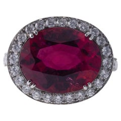 Bucherer Rubellite Tourmaline Diamond Gold Ring