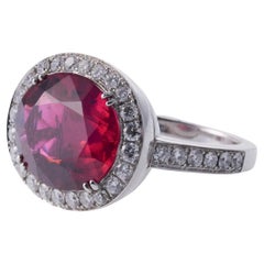 Bucherer Rubellite Tourmaline Diamond Gold Ring
