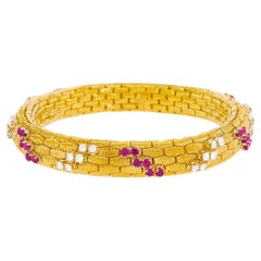 Bucherer Ruby and Diamond-Set Bracelet