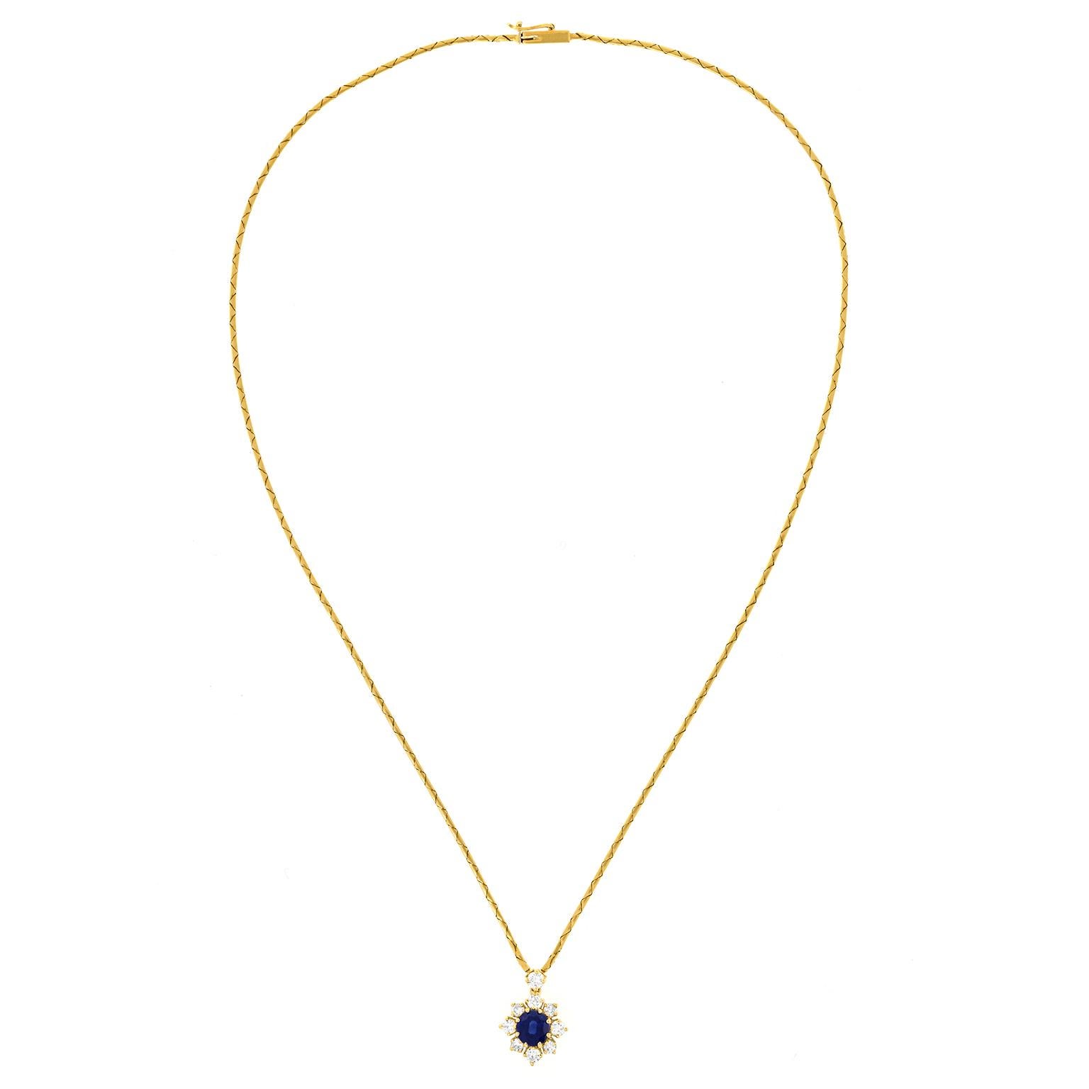 Bucherer Sapphire and Diamond Necklace For Sale 2