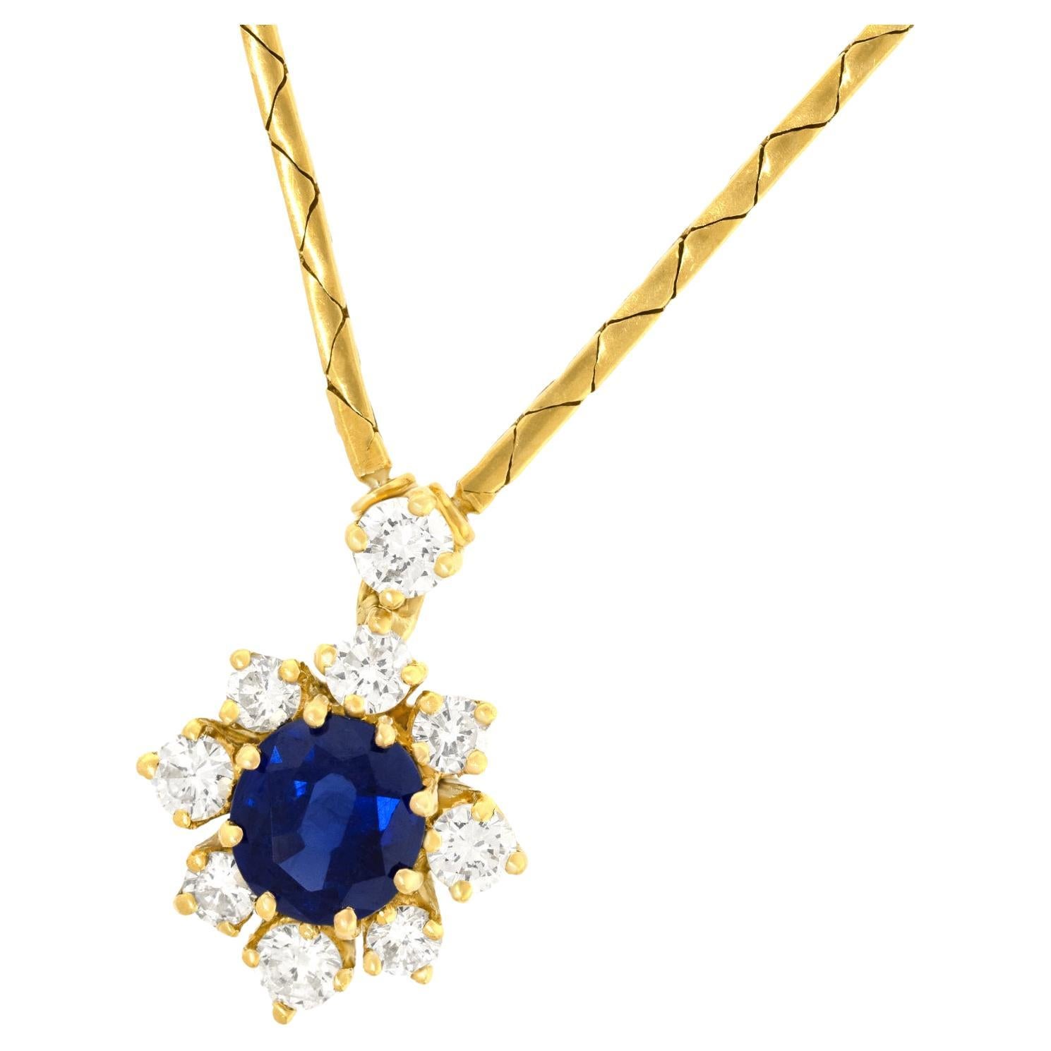 Bucherer Sapphire and Diamond Necklace For Sale